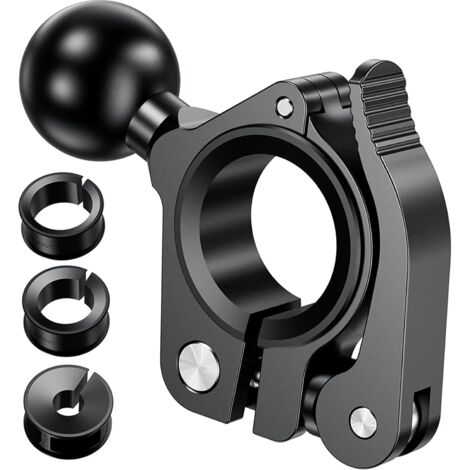 Soporte adaptador de bola de aluminio de 1 pulgada, soporte adaptador, instalación sin herramientas para soportes de teléfono de manillar/bicicleta/motocicleta de 0,5 a 1,26 pulgadas, compatible con s