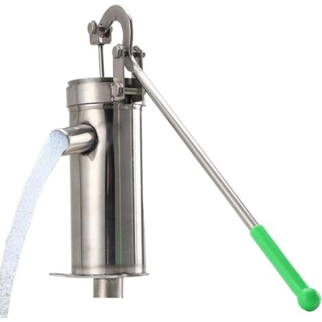 Bomba manual para pozo - Bomba de agua - Bomba manual de acero inoxidable - Herramienta de succión para pozo - Bomba de refuerzo - Peso: 1500 g - Para césped, estanque, granja - Riego