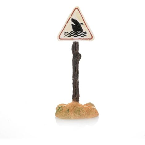 Decoración de acuario con forma de tiburón para aficionados a los acuarios: juguete de tiburón con advertencia de tiburón y estampado de peces pequeños y tiburones grandes. (1/5)