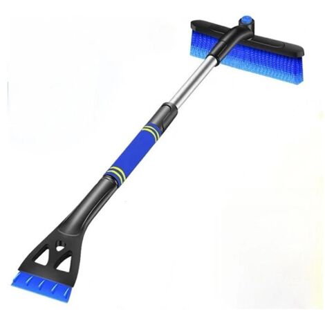 Raspador de parabrisas para coche - Limpiacristales con mango telescópico de aluminio (2 en 1) Fácil de montar, cepillo extensible para nieve de coche