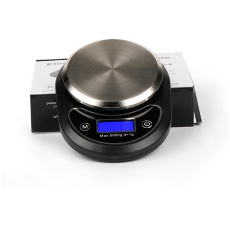 báscula de cocina digital de alta precisión, báscula electrónica sin pilas para repostería y pastelería, color negro, precisión (1/5)