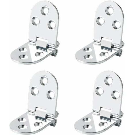 Bisagra para mesa plegable, conector de palanca, accesorios de muebles de acero inoxidable, plegado de 180 grados, 4 piezas, plata (1/5)
