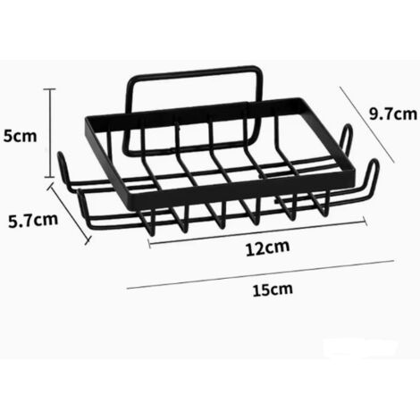 Jabonera para ducha, no requiere perforación, soporte de jabón autoadhesivo para montaje en pared, soporte de jabón para baño y cocina (negro)
