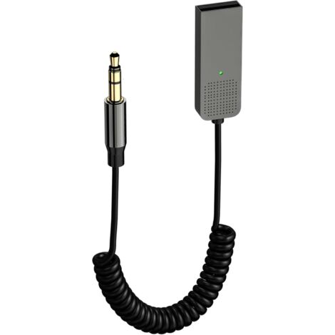 Adaptador Bluetooth auxiliar para coche - Adaptador de audio inalámbrico con Bluetooth 5.2 y conector USB de 3,5 mm - Para navegación por voz