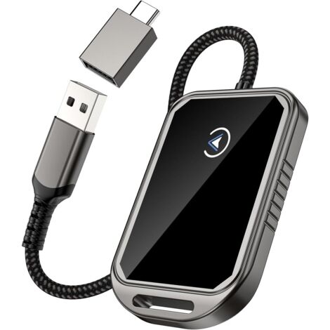 Adaptador inalámbrico CarPlay para Android - Adaptador para coche 2 en 1, adaptador inalámbrico CarPlay para iPhone, WiFi de 5 GHz, Plug & Play Tipo-C/USB, compatible con iOS 10+ y Android 11+ (1/5)