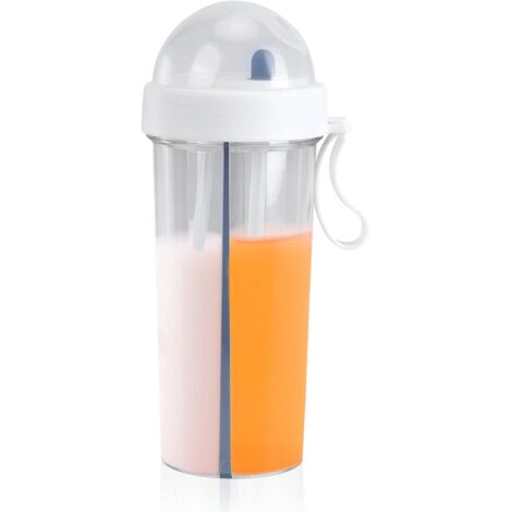 Botella de agua de doble uso, botella grande de doble cara con tapa para estudiantes, ideal para acampar y practicar deportes [blanco] (1/5)