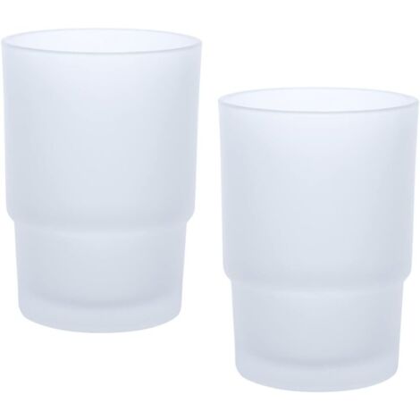 Juego de 2 portacepillos de dientes de vidrio, vaso para cepillos de dientes infantiles, soporte de pared para cepillos de dientes, accesorio de baño (1/4)