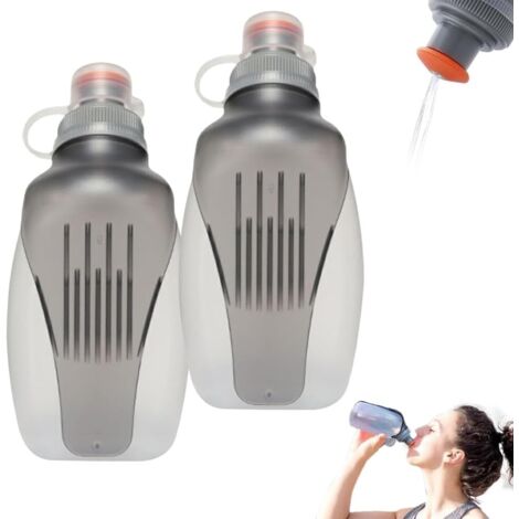 Botella de agua deportiva de 250 ml con clip, libre de BPA, a prueba de fugas, para bicicletas y motocicletas. (1/5)
