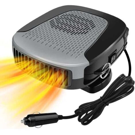 Calefactor portátil para coche de 12 V y 150 W, descongelador y ventilador antivaho para coche con giro de 360° para calefacción y cable para encendedor de cigarrillos de 1,5 m. (1/4)
