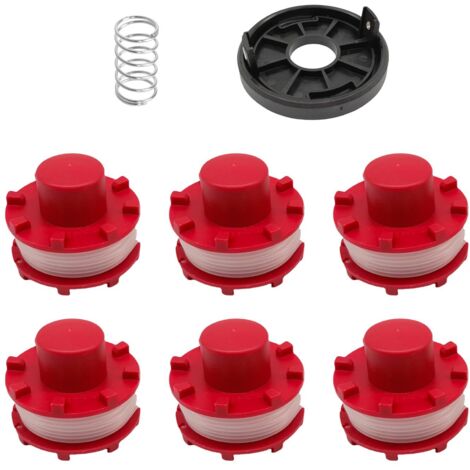 Bobina de hilo de repuesto para Einhell GE-CT 36/30 LI E Solo, AGILLO 36/255 BL, AGILLO 18/200 (repuesto: 3405096) (6 bobinas de hilo + 1 tapa para bobina + 1 resorte) (1/5)