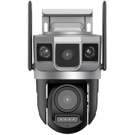 Cámara de seguridad exterior PTZ 4G de 12 MP con tarjeta SIM, 2 lentes, 3 marcos, seguimiento automático, visión nocturna HD 6K y detección de personas PIR.