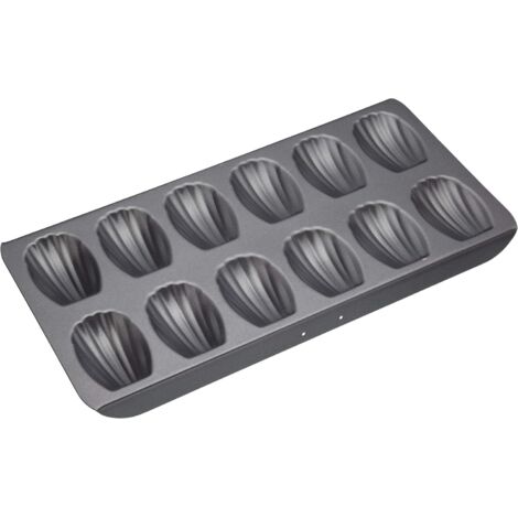Bandeja de horno antiadherente, 1 mm de grosor, acero al carbono resistente, molde para pasteles de 12 cavidades, 40 x 20 cm, gris.