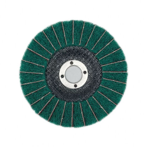 Juego de 5 discos de pulido de láminas de nailon, 100 mm x 16 mm, grano 120, disco de fibra abrasiva, ruedas de pulido para amoladora angular (1/5)