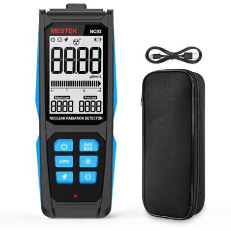Detector de radiación nuclear - Detector de radiación dosimétrico MESTEK con pantalla digital y analógica dual, monitor portátil de rayos X beta y gamma, recargable. (1/5)