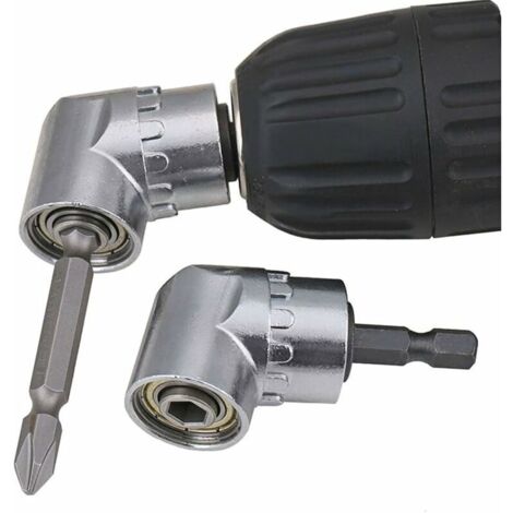 Adaptador de soporte para destornillador de 105 grados, adaptador de ángulo recto para taladro, destornillador y destornillador, accesorio de ángulo recto para destornillador hexagonal de 1/4", 6,35 m (1/5)