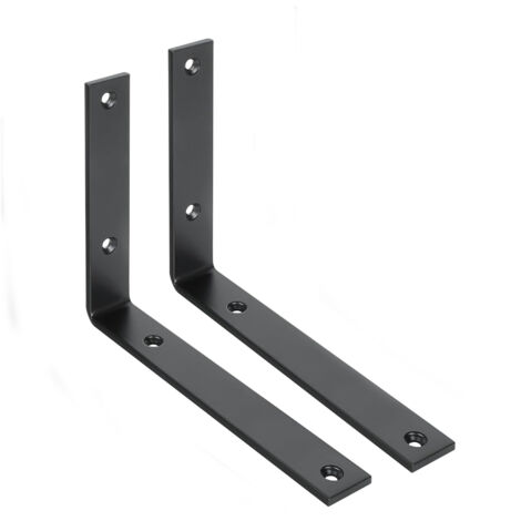 Lntyq 2 Stück Halterung Halterung Halterung Halterung Heavy Duty Halterung, Halterung Halterung Metall Schwarz 200112mm, (1/5)