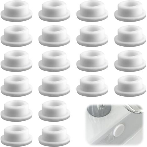 Lntyq Waschbecken-Überlaufstopfen, 20 Stück Waschbecken-Überlaufabdeckung, Gummi-Überlauflochabdeckung, Durchmesser 22–24 mm, für Waschbecken, Badewannen, Küchenspülen (1/5)