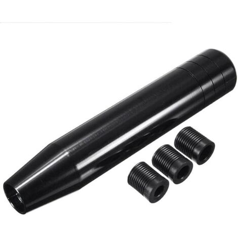Lntyq Schaltknauf, universeller Tuning-Schaltknauf aus Aluminiumlegierung für Auto, LKW und Rennsport, Metallersatz mit 3 Adaptern (8 mm/10 mm/12 mm), (13 cm, schwarz) (1/4)