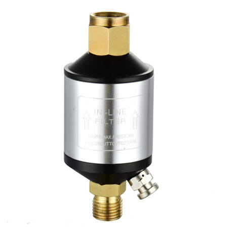 Lntyq Einlass- und Auslass-Luftkompressorfilter, 1/4 Zoll NPT, Wasserabscheider, Luftkompressor-Trockner mit Ablassventil für pneumatische Werkzeuge, Plasmaschneider, Luftleitungen (1/5)