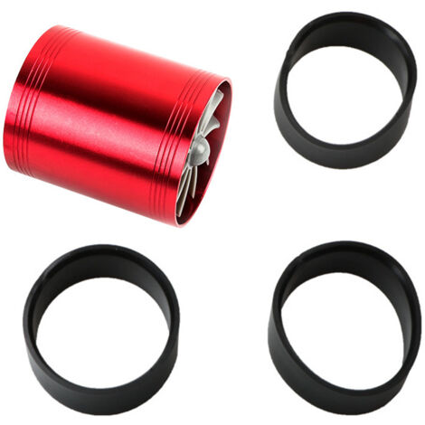 Lntyq Luftansaugturbine, Auto-Aluminiumlegierung + Gummi-Luftansaugturbine, Doppellüfterturbine, Supercharger, Gas-Spritspar-Turbo (rot) (1/5)