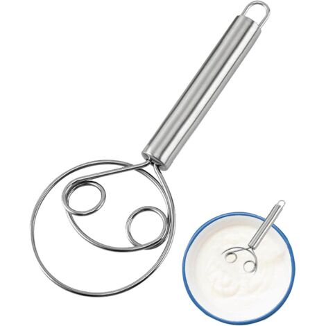 Lntyq Dänischer Schneebesen für Teig, Küchenteigmixer, manueller Schneebesen aus Edelstahl 304 für Teig, professioneller Schneebesen für Teig, Teigrührwerkzeug zum Backen in der Küche (1/5)