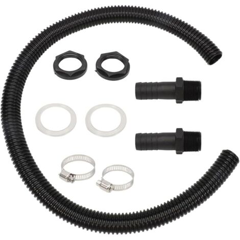Lntyq Regenwasserrückgewinnungs-Anschlussset, Regentonnenanschluss, 2 Schlauchschellen, 2 Rohre mit 50 cm 25 mm Anschlussrohrtülle