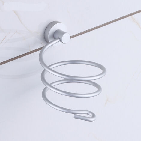 Lntyq Haartrocknerhalter, spiralförmiger Haartrocknerhalter, Haartrocknerhalter, wandmontierter Kabelhalter aus Aluminium für Küche, Badezimmer, Badezimmerzubehör (1/5)