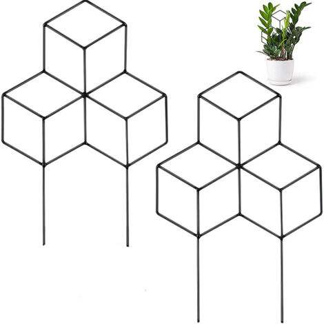 Lntyq 2er-Pack Rankgitter für Kletterpflanzen, stapelbares Rankgitter aus Metall für Topfpflanzen, 30 x 45 cm für den Innen- und Außenbereich (quadratisch) (1/5)