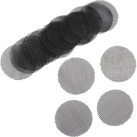 Lntyq Blumentopfmatte, 20 Stück, Netz, Blumentopfloch, Kunststoffpolster für Gartenabflüsse, verhindert Bodenverlust, Gartenentwässerungsmatte, Bonsai-Gartengeräte, Schwarz (1/5)