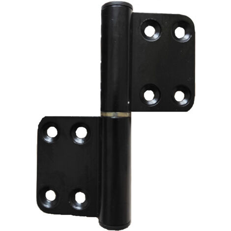 Lntyq 2er-Pack abnehmbare Türscharniere aus schwarzer Aluminiumlegierung für Schlafzimmertüren, Möbel und Holzschranktüren (schwarz) (1/4)