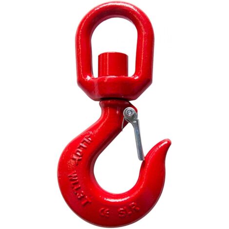Lntyq Drehbarer Ösenhaken, 1 Tonne geschmiedeter legierter Stahl, geschmiedetes Zubehör, drehbarer Schäkel-Ösenhaken (rot)