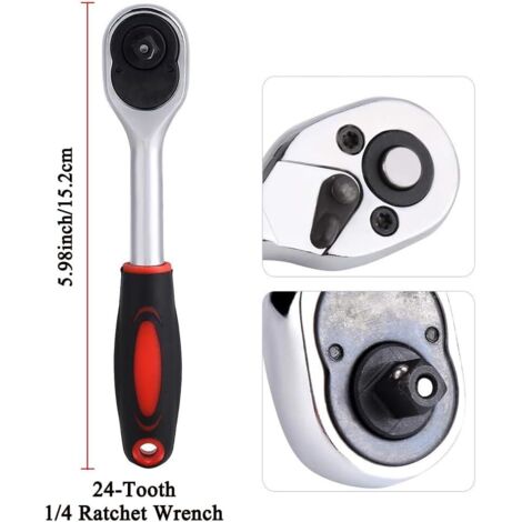 SHINING HOUSE 1/2" Schnellspann-Ratschenschlüssel Mit Umkehrbarem Verbundgriff Fur 72 78801177