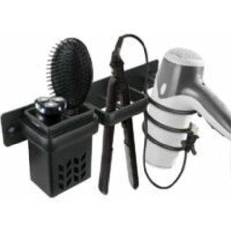 Lntyq Sèche-Cheveux Salle De Bain Rangement Porte Accessoires Support Organisateur Ensemble Et Lisseur Accessoire Mural Professionnel en Aluminium pour (1/5)