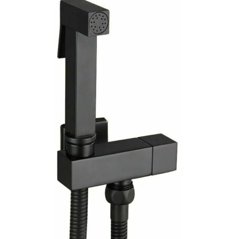 Lntyq Kit Douchette WC en Laiton Noir - Pulvérisateur de Bidet à Main avec Support Mural - Hygiène Personnelle - Modèle G1/2