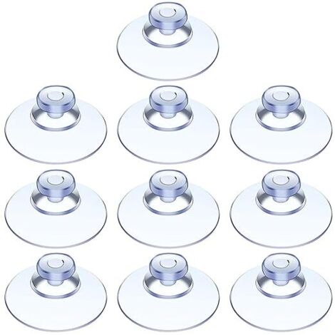 Lntyq 10 Stück Saugnapf, Glastisch-Saugnapf, Mini-Saugnapf, transparente Saugnäpfe, kleine Saugnäpfe, für verschiedene glatte Oberflächen, Glas, Fliesen, Badezimmer, Küche, PVC, ohne Haken (20 mm) (1/5)
