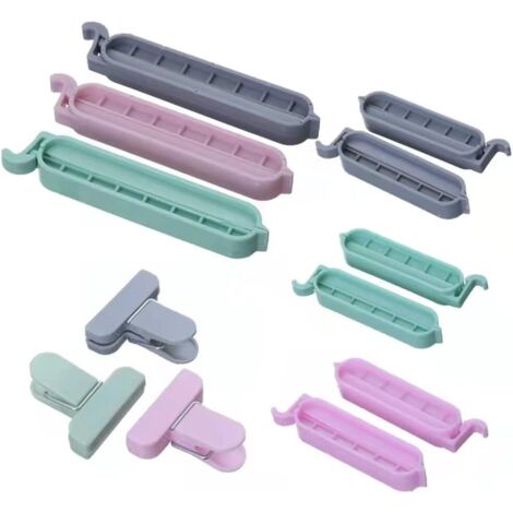Lntyq 12 Stück Lebensmittelbeutel-Clips, Küchen-Verschlussclips, Verschlussclips, Lebensmittelbeutel-Verschlussclips für Lebensmittelverpackungen, Küchen-Snacks-Aufbewahrung