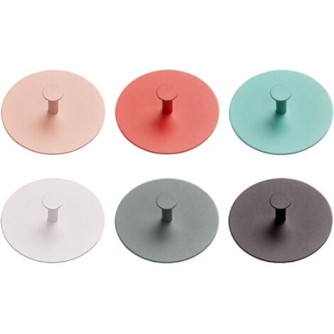 Lntyq Klebehaken fürs Badezimmer, 6 Stück, nagelfreie, selbstklebende Haken, bunt, wasserdicht, rostfrei, Wandhaken für Badezimmer, Küche, Büro