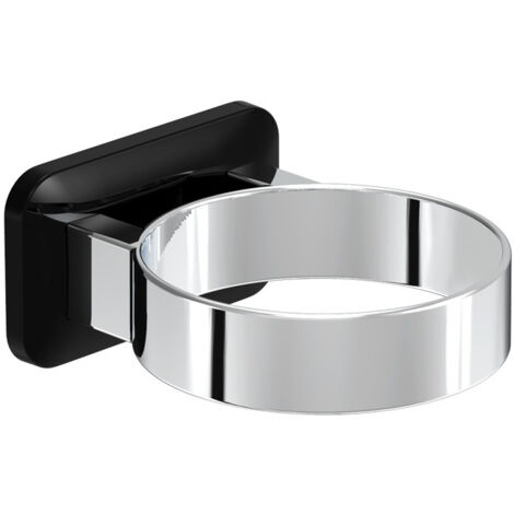Lntyq Wandmontierter Haartrocknerhalter, selbstklebender Haartrocknerhalter, ohne Bohren, Kunststoff-Haartrocknerhalter, wandmontierter Haartrocknerhalter, schwarz, für Zuhause, Hotel, Kaliber 85 mm (1/5)