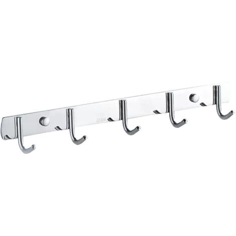Lntyq Garderobenständer zur Wandmontage, Edelstahl, stabiler Metall-Kleiderständer, moderner Hutaufhänger, Einzelhaken für Handtücher, Handtaschen, Bademäntel, Garderobe, Badezimmer, Eingangsbereich ( (1/5)