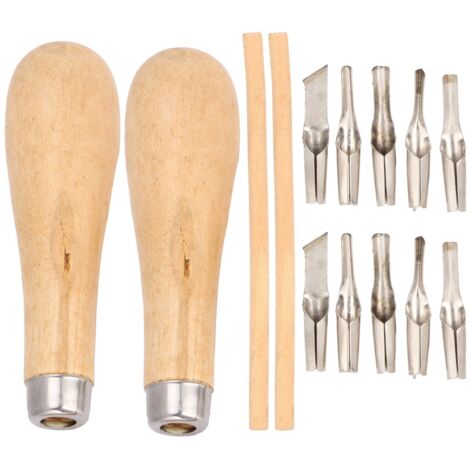 Lntyq Holzmeißel-Set, 5-in-1-Schnitzwerkzeug, Abziehmesser mit 10 Ersatzklingen und 2 Holzgriffen, DIY-Schnitzset für Anfänger, Bildhauer und Schnitzer (1/5)