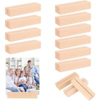 Lntyq 10 Stück Kartenhalter aus Holz, Fotokartenhalter aus Naturholz, Kartenhalter aus Holz, für Hochzeiten, Restaurants, Konferenzen, Bankette und Partys.