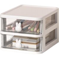 Lntyq Kawaii Schreibtisch-Organizer mit Schublade, stapelbare Schreibtisch-Aufbewahrungsbox, Schreibwaren-Organizer/Stiftebehälter/Make-up-Organizer/Multifunktions-Organizer für Büro, Schule, Zuhause