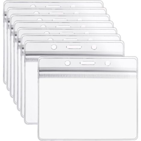 50 Porta Etichette Trasparenti Per Bagagli | Kit Completo Con 50 Cinghie E 50 Cartellini Bianchi | Per Valigie, Zaini, Badge
