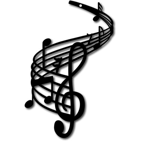 Zibeem Decorazione da parete in metallo con nota musicale, decorazione da parete con nota musicale,in metallo con nota a tema musicale | Decorazione