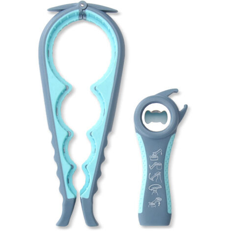 Apriscatole E Apribottiglie Multiuso 5in1 + 4in1 - Set Da 2 Pezzi Per Mani Deboli, Anziani E Artrite - Apertura Facile Di Coperchi E Bottiglie
