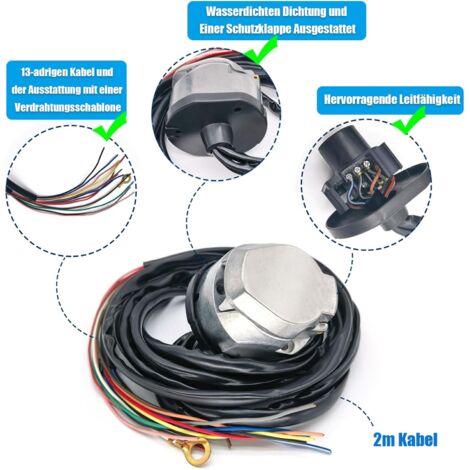 Presa per rimorchio maschio YMYNY a 7 pin, spina per gancio traino a 7