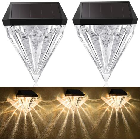 Lampada da terra per recinzione solare, luci da esterno per pilastri solari, illuminazione da giardino impermeabile per cortile, 3 modalità colore | Leroy Merlin