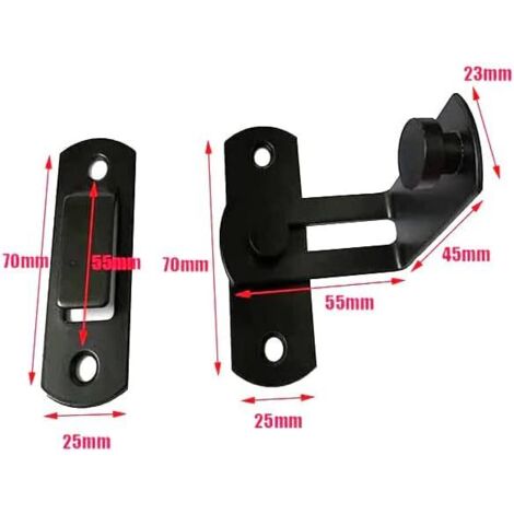 Mooche Pestillo De Puerta Deslizante SUS304 De 3 Pulgadas, Cierre De Puerta De Acero Inoxidable, Cerradura De Puerta De Seguridad De Doble Cara, Cerrojo De Barril Negro Para Puerta Interior, Puerta