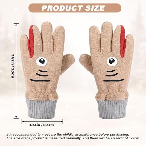 Lntyq 2 pares de guantes de polar para niños, guantes de dedos