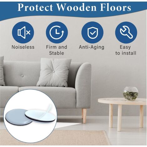 4 Deslizadores De Teflón/PTFE Autoadhesivos 30x30mm - Para Muebles, Silenciosos Y Protectores